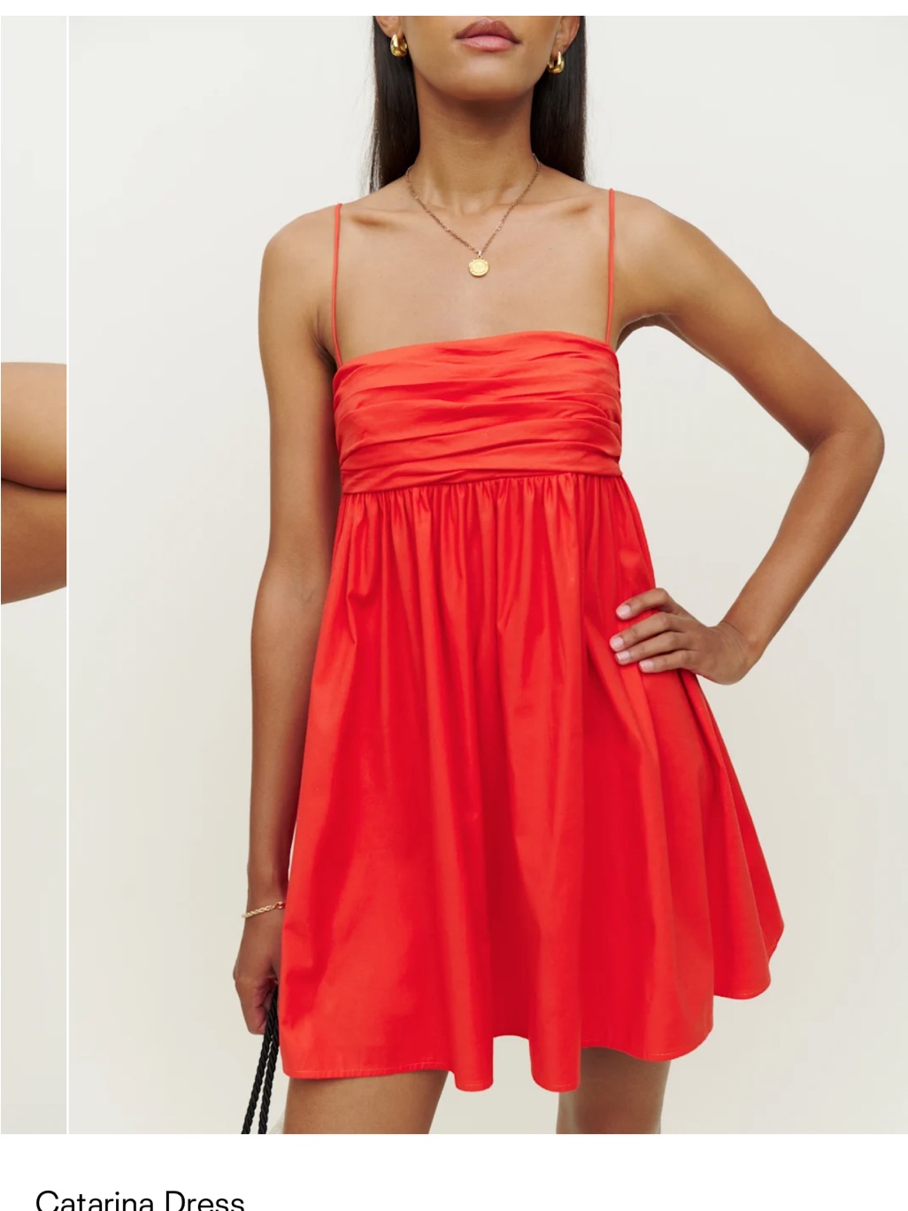 Reformation Catarina Orange-Red Spaghetti-Strap Mini Dress Size 12